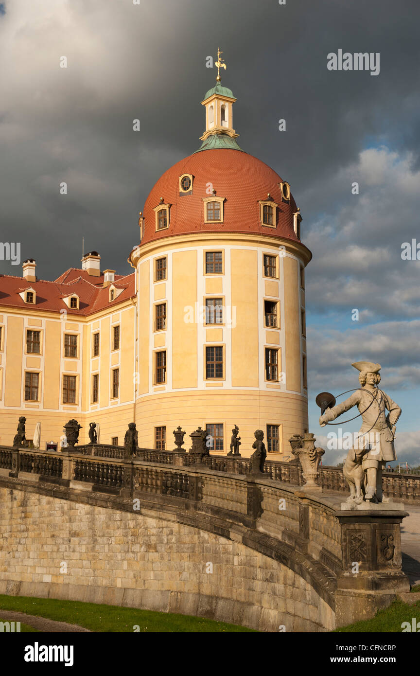 Baroque statues at Moritzburg Castle, Moritzburg, Sachsen, Germany, Europe Stock Photo