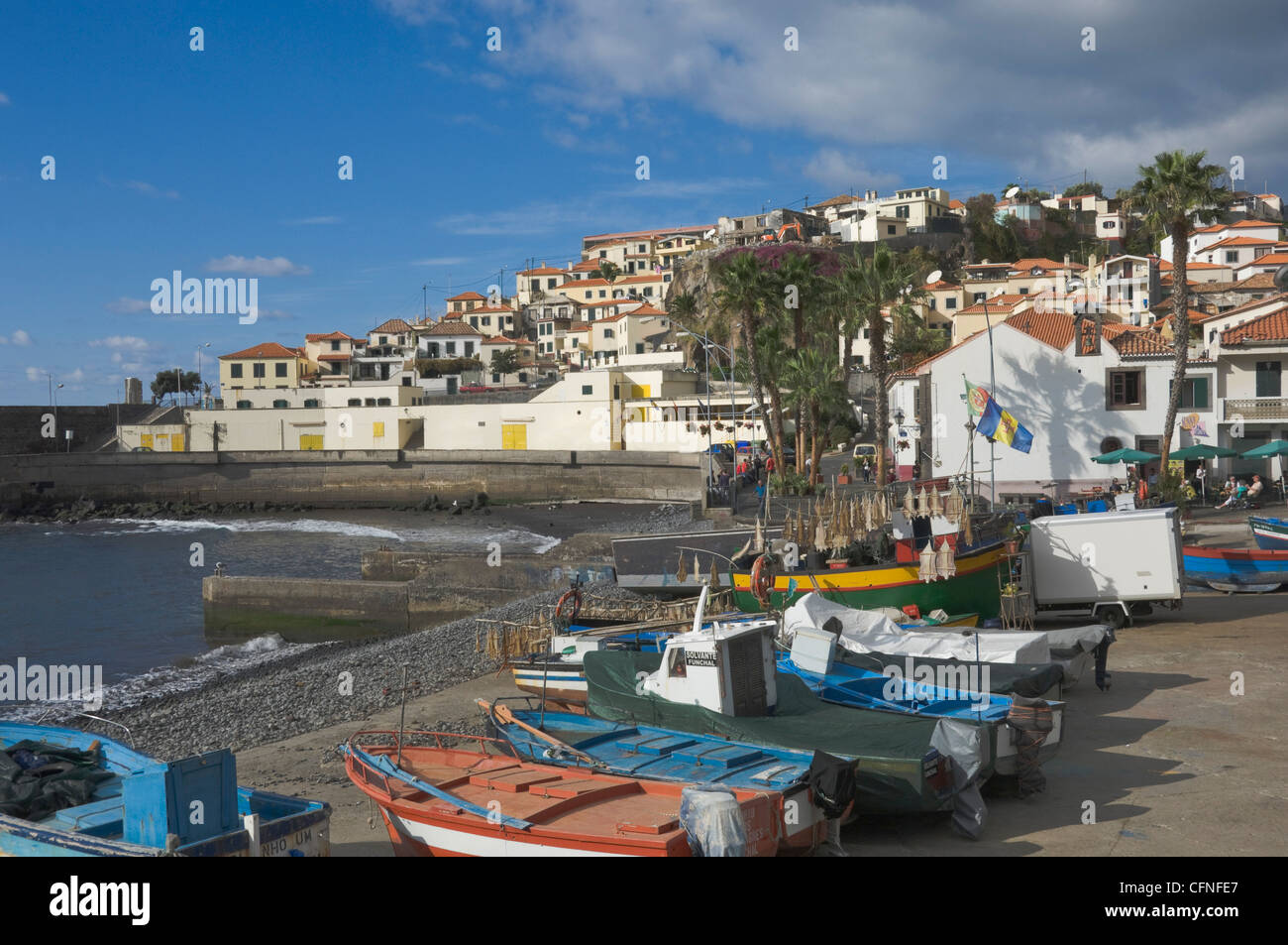 The fishing village of Camara de Lobos, a favourite of Sir Winston Churchill, Madeira, Portugal, Atlantic, Europe Stock Photo