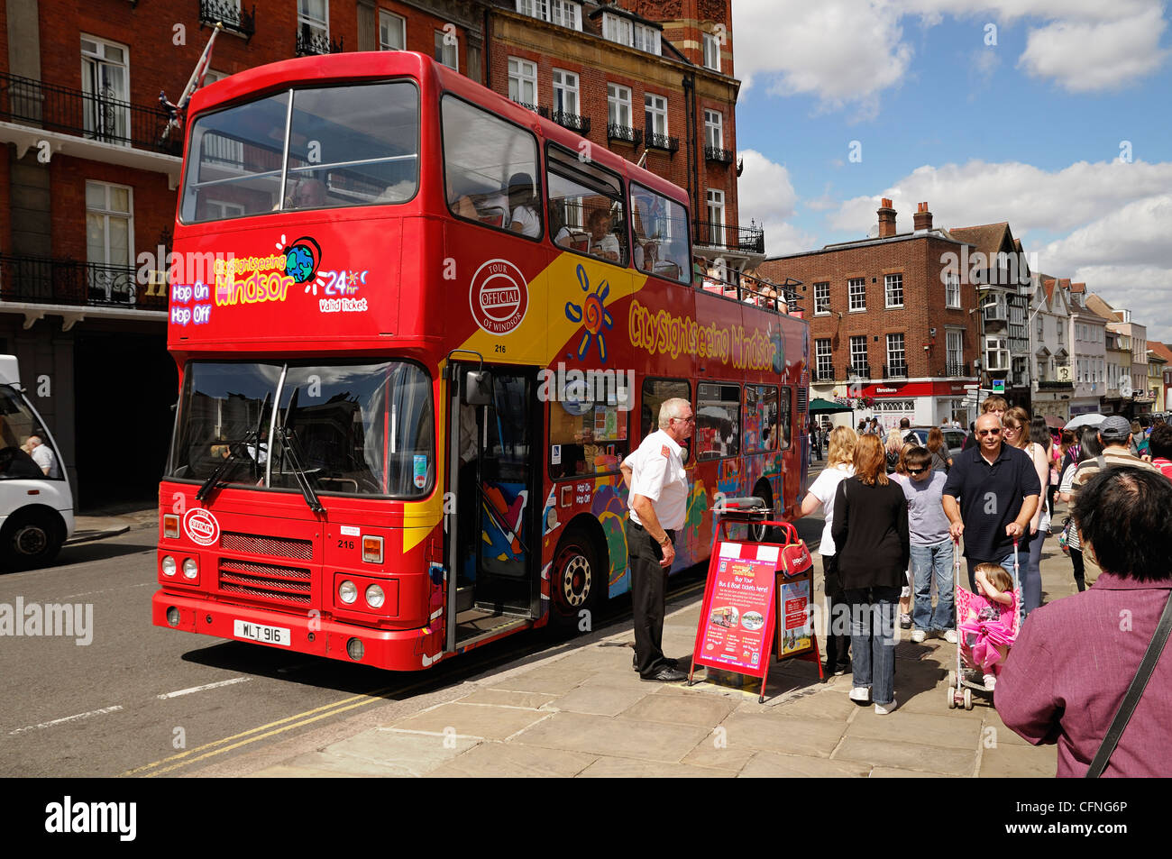 Tour Bus, Windsor, Berkshire, United Kingdom. Stock Photo