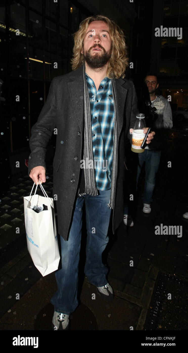Justin Lee Colins outside the BBC Radio One studios  London, England - 10.02.11 Stock Photo