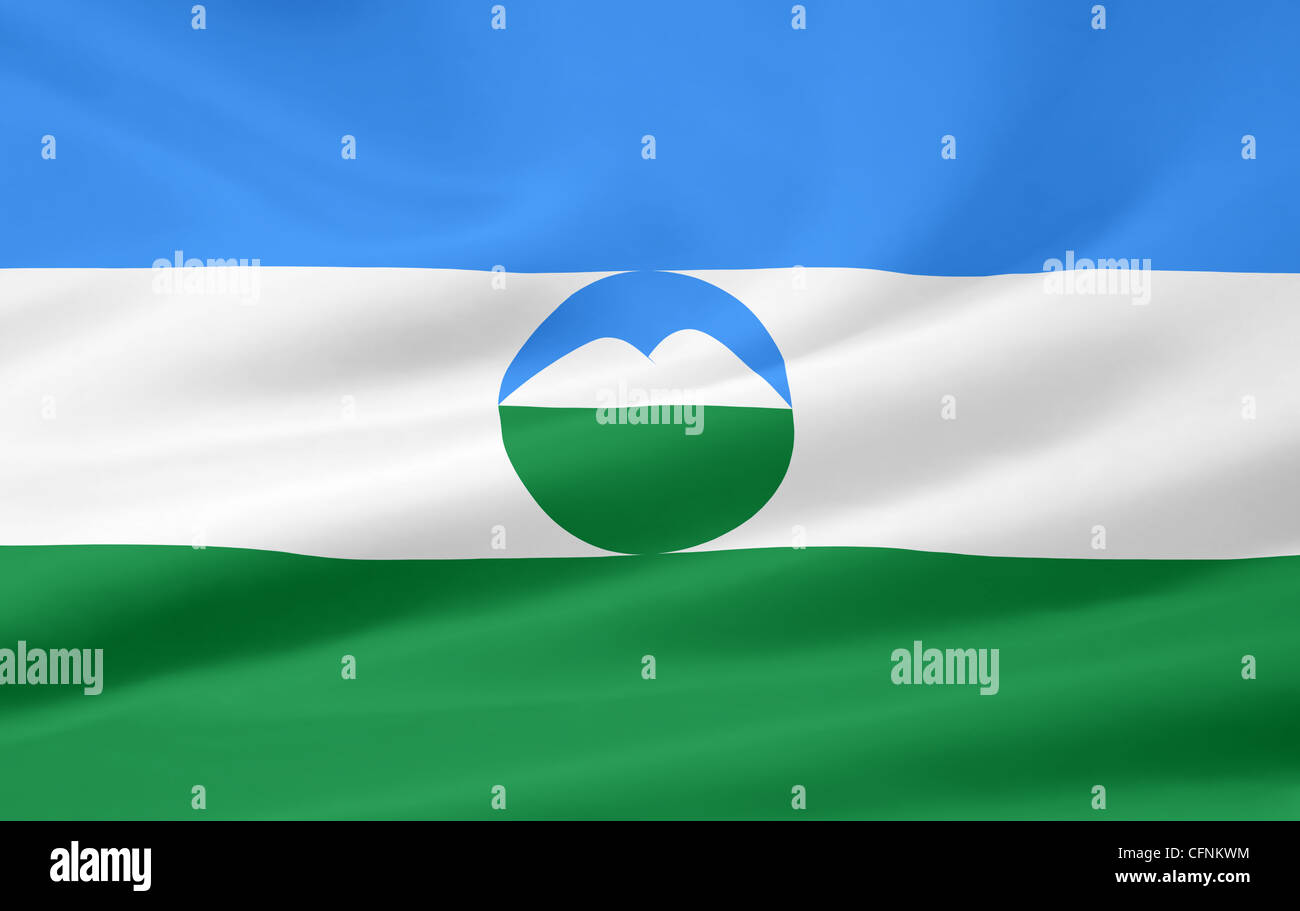 Flag of the Republic of Kabardino Balkaria - Russia Stock Photo - Alamy