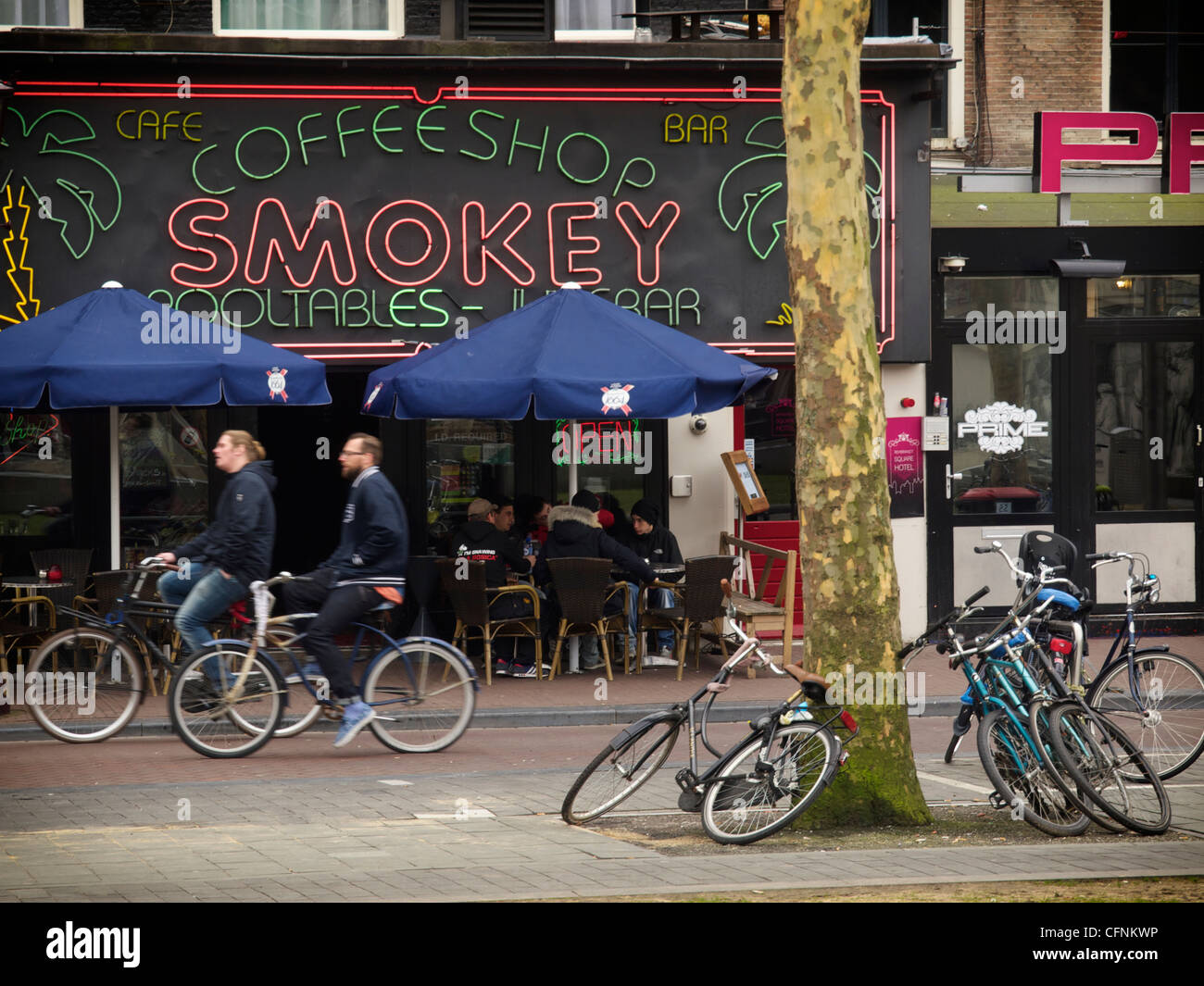 Coffeeshop Smokey Rembrandtplein square in Amsterdam the Netherlands Stock Photo
