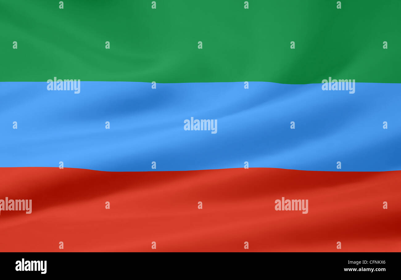 Flag of the Republic of Dagestan - Russia Stock Photo - Alamy