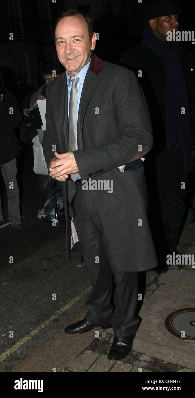 Kevin Spacey arrives at Mark's Club in Mayfair to attend Finch And  Partners' Pre-BAFTA Party London, England - 12.02.11 Stock Photo - Alamy
