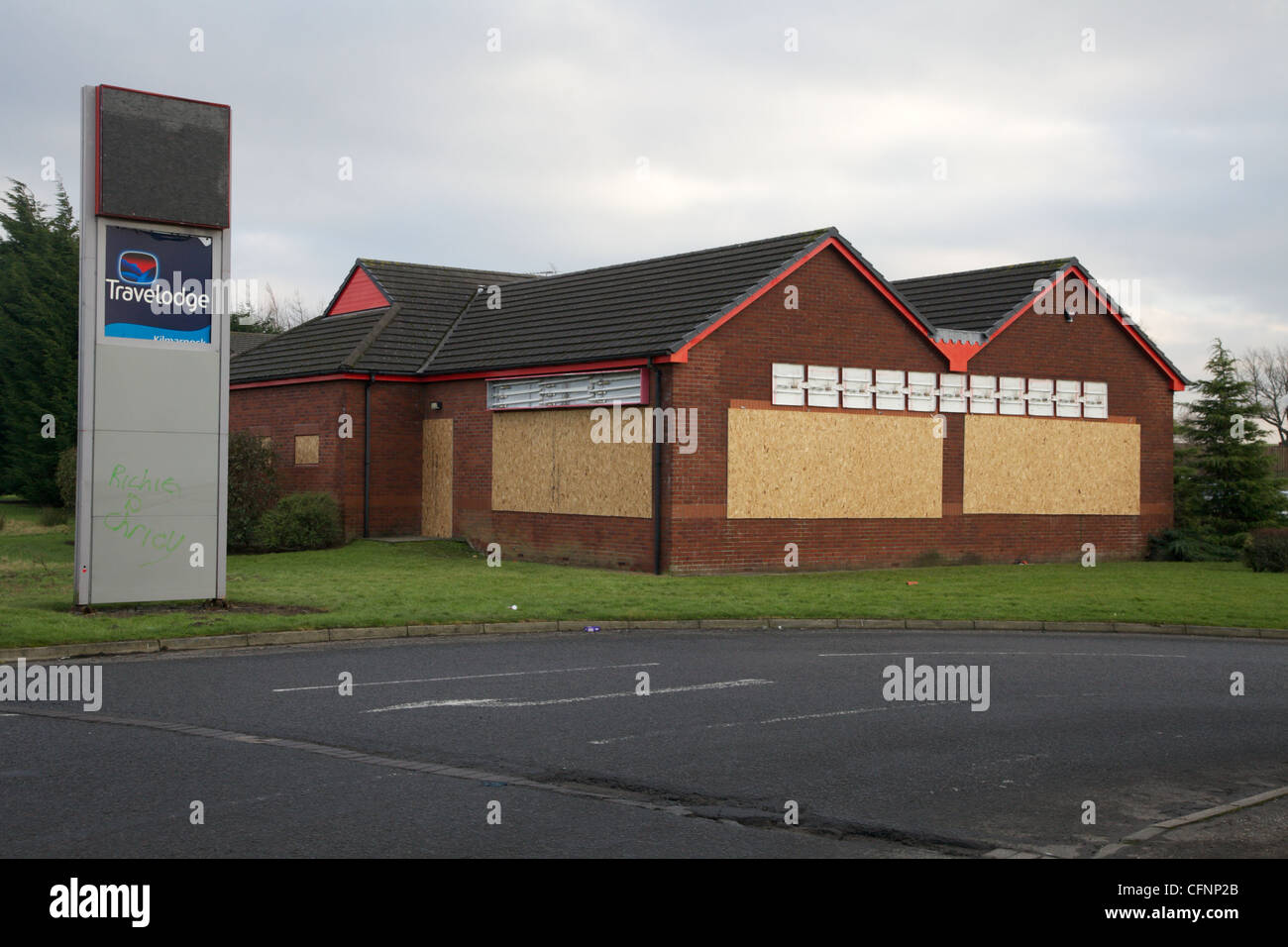 Little Chef, Kilmarnock, at "Q8" or Bellfield roundabout Stock Photo