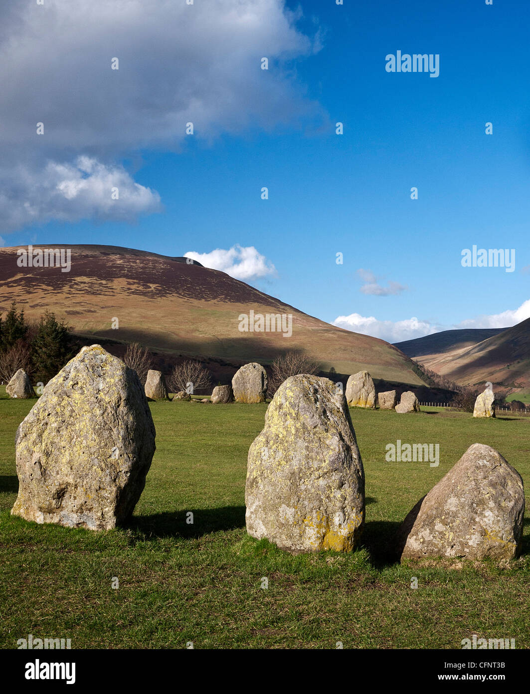 Castlerigg Stone Circle, (Standing Stones), Keswick, Lake District, Cumbria, England, UK. Stock Photo