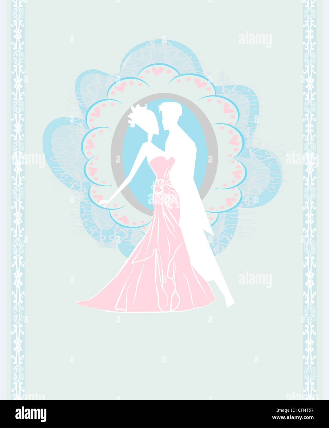 Ballroom couple dancers - invitation Stock Photo - Alamy