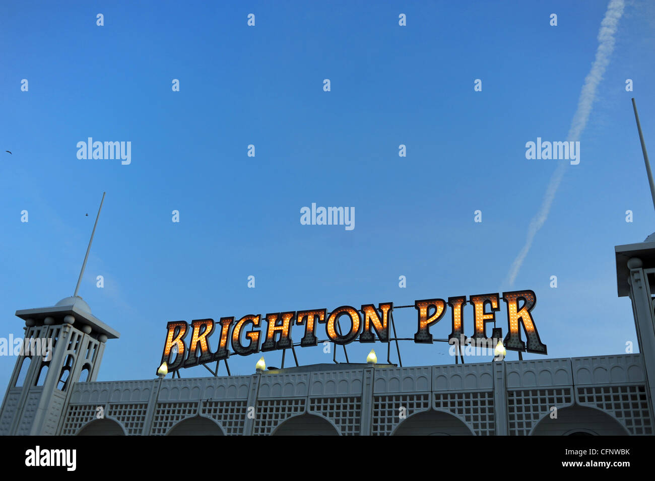 Brighton Pier neon sign UK 2012 Stock Photo - Alamy