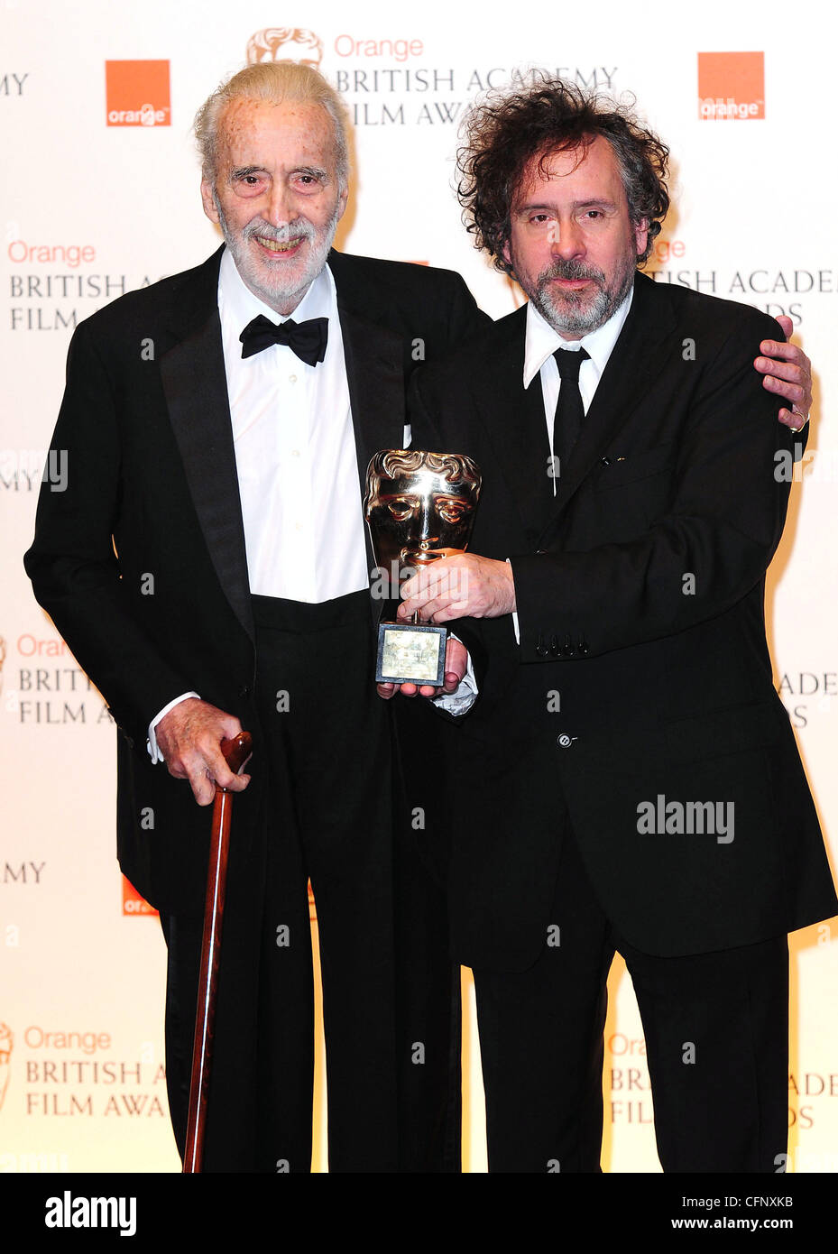 Christopher Lee and Tim Burton, Orange British Academy Film Awards (BAFTAs)  held at the Royal Opera House - Press Room London, England - 13.02.11 Stock  Photo - Alamy