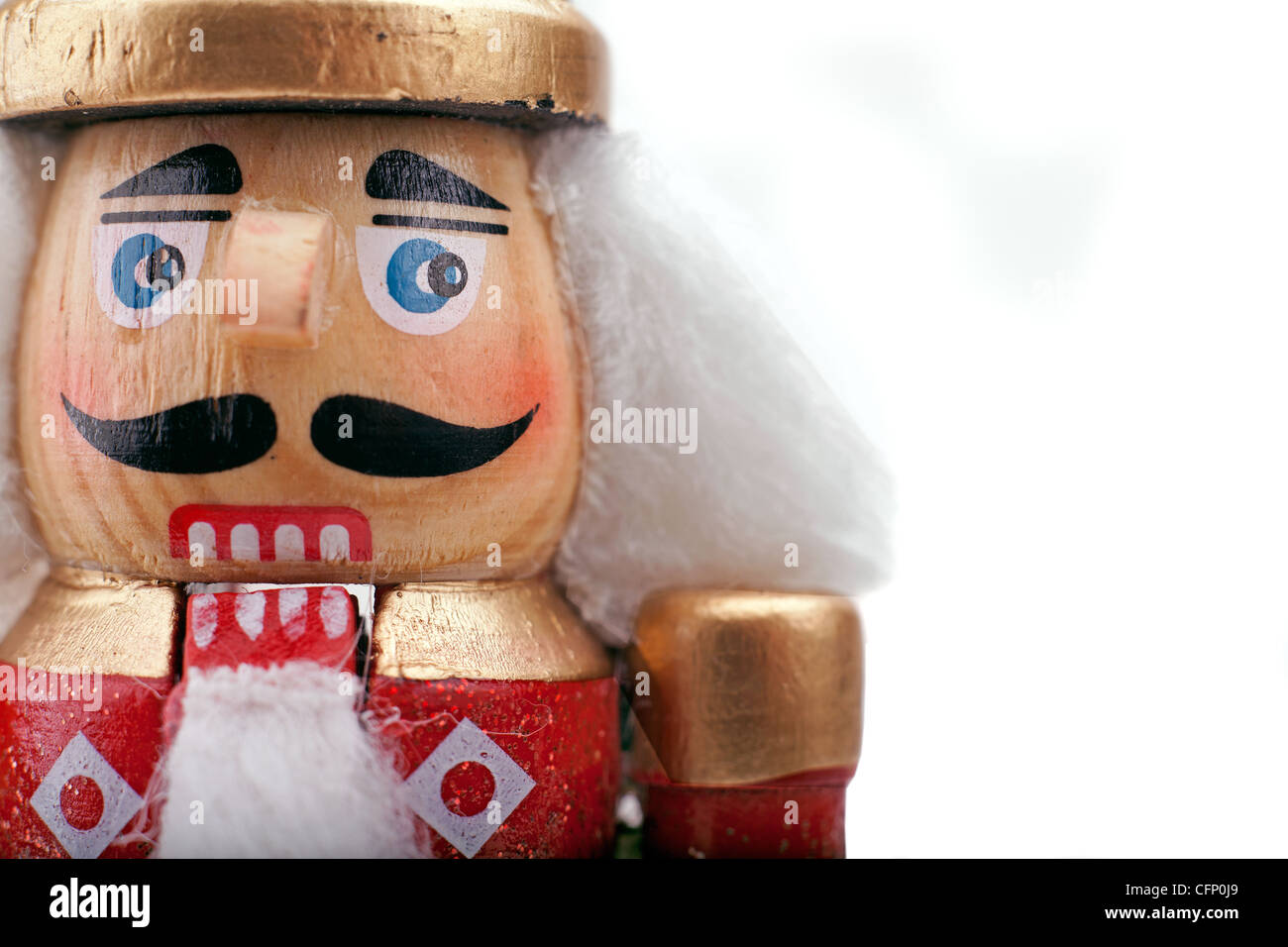 Close Up Of A Traditional Christmas Nutcracker Wearing A Old Military Style Uniform Stock Photo