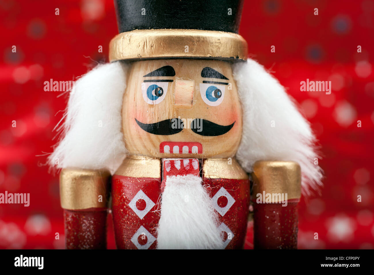 Traditional Christmas Nutcracker Wearing A Old Military Style Uniform Stock Photo