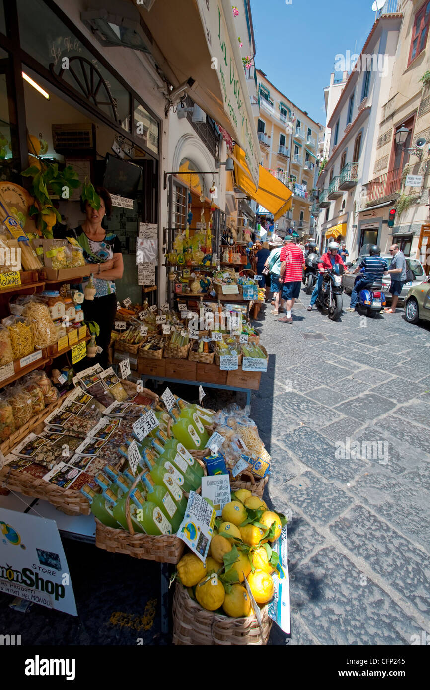 Grocery at village Amalfi, Amalfi coast, Unesco World Heritage site, Campania, Italy, Mediterranean sea, Europe Stock Photo