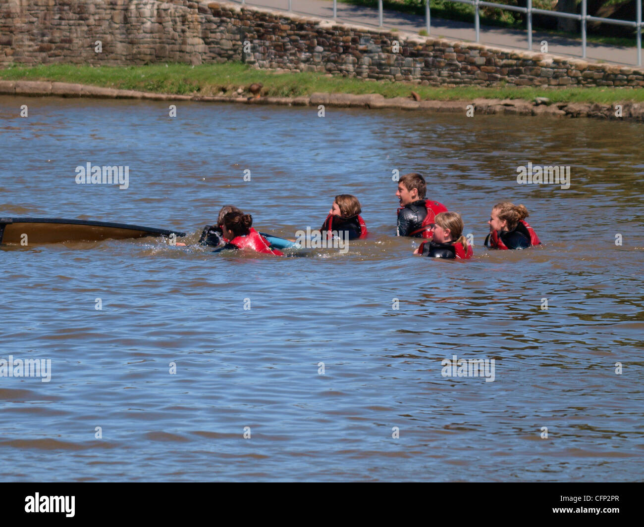 Capsized canoe, Cornwall, UK Stock Photo Alamy