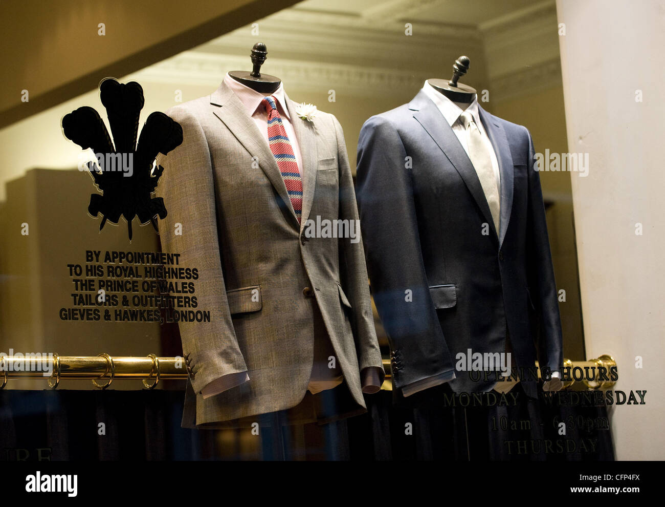 A general view of Gieves & Hawkes store on Savile Row in London. The  British tailors selected by Prince William to create the uniform he will  wear for his wedding with Kate