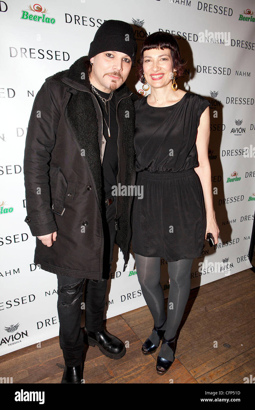 Tom Morrisey (from the band Killcode) &  Maryanne Grisz (Producer of the movie Dressed),  at the 'Dressed' pre-opening party held at the Housing Works Thrift Shops. New York City, USA - 02.02.11 Stock Photo