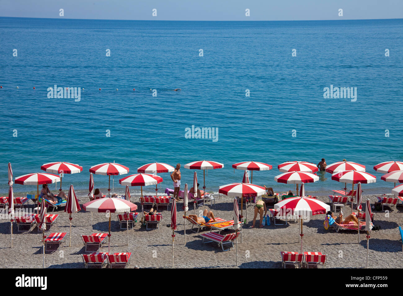 Strand von Amalfi, beach of Amalfi Stock Photo