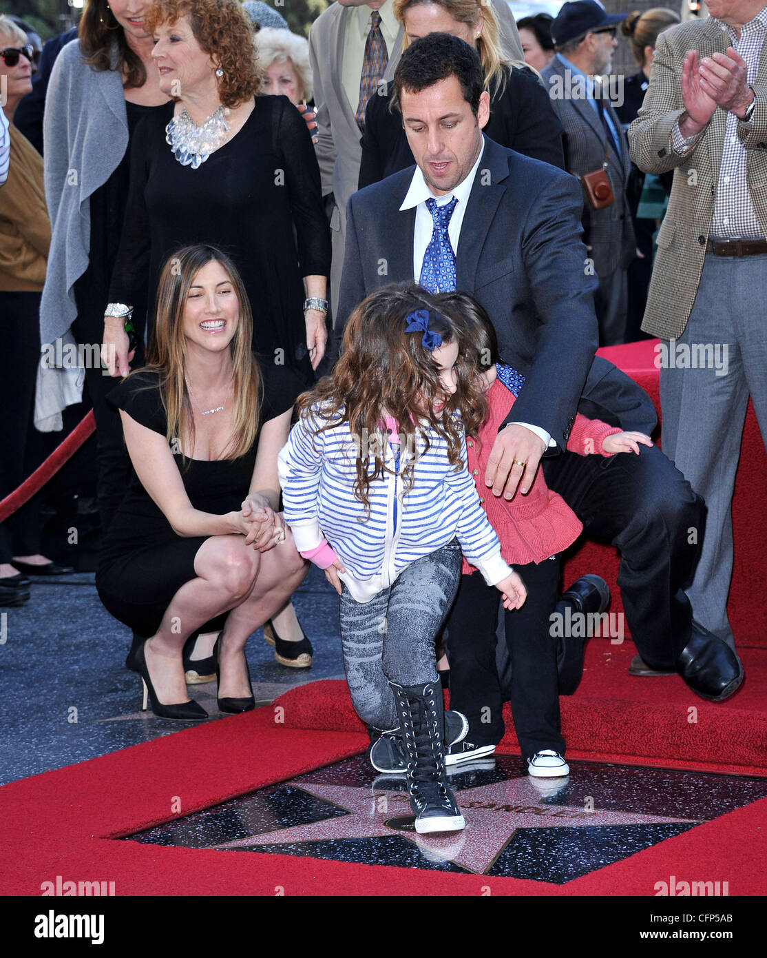 Adam Sandler, wife Jackie and daughters Sadie and Sunny, at the Hollywood  Chamber of Commerce ceremony to honor him with a star on the Hollywood Walk  of Fame in Hollywood, CA, February