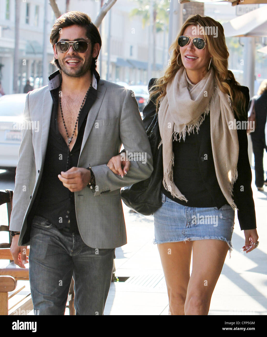 Cedric Martinez and Brandi Glanville out and about in Beverly Hills after having lunch together