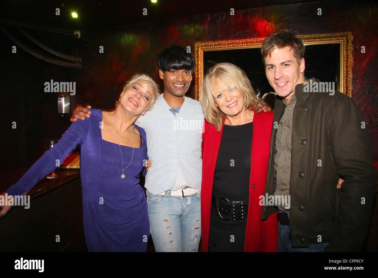 Denise Welch, Emmanuelle Ray, Sherrie Hewson, Matt Evers Press night for 'My Trip Down The Pink Carpet' After Party at Cafe de Paris - Inside London, England - 03.02.11 Stock Photo