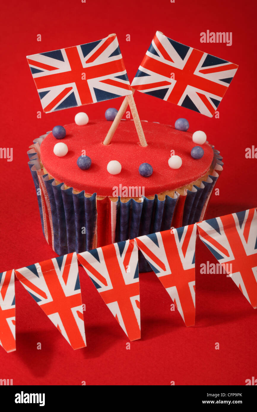 BRITISH CELEBRATION CUPCAKES Stock Photo