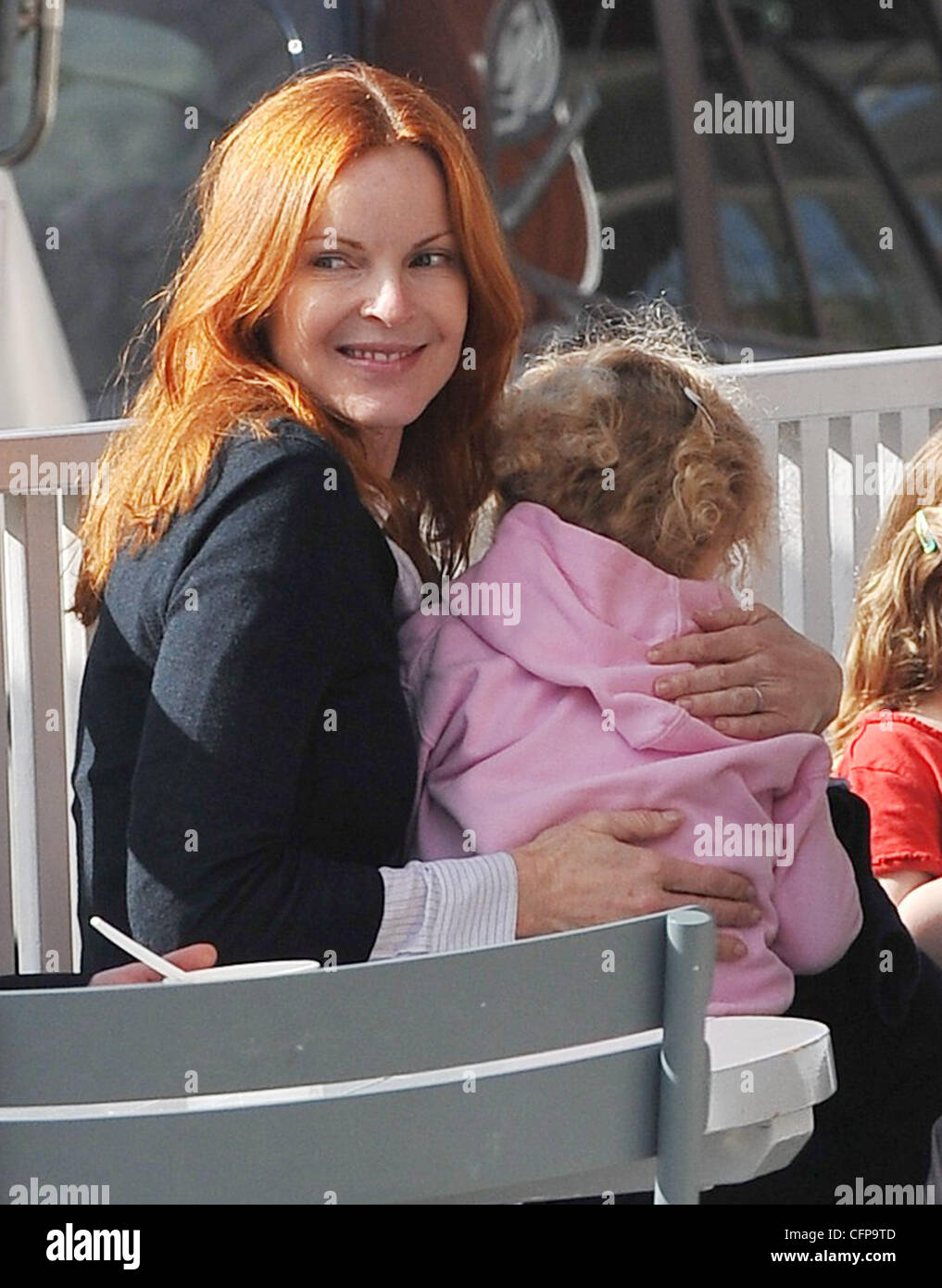 Marcia Cross out shopping with her daughters at Country Mart in