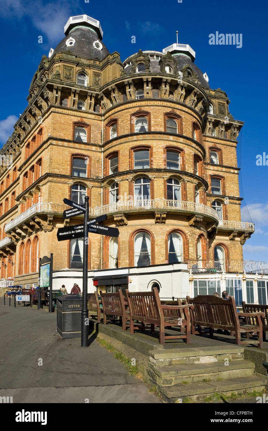Grand Hotel in winter South Bay Scarborough North Yorkshire England UK United Kingdom GB Great Britain Stock Photo