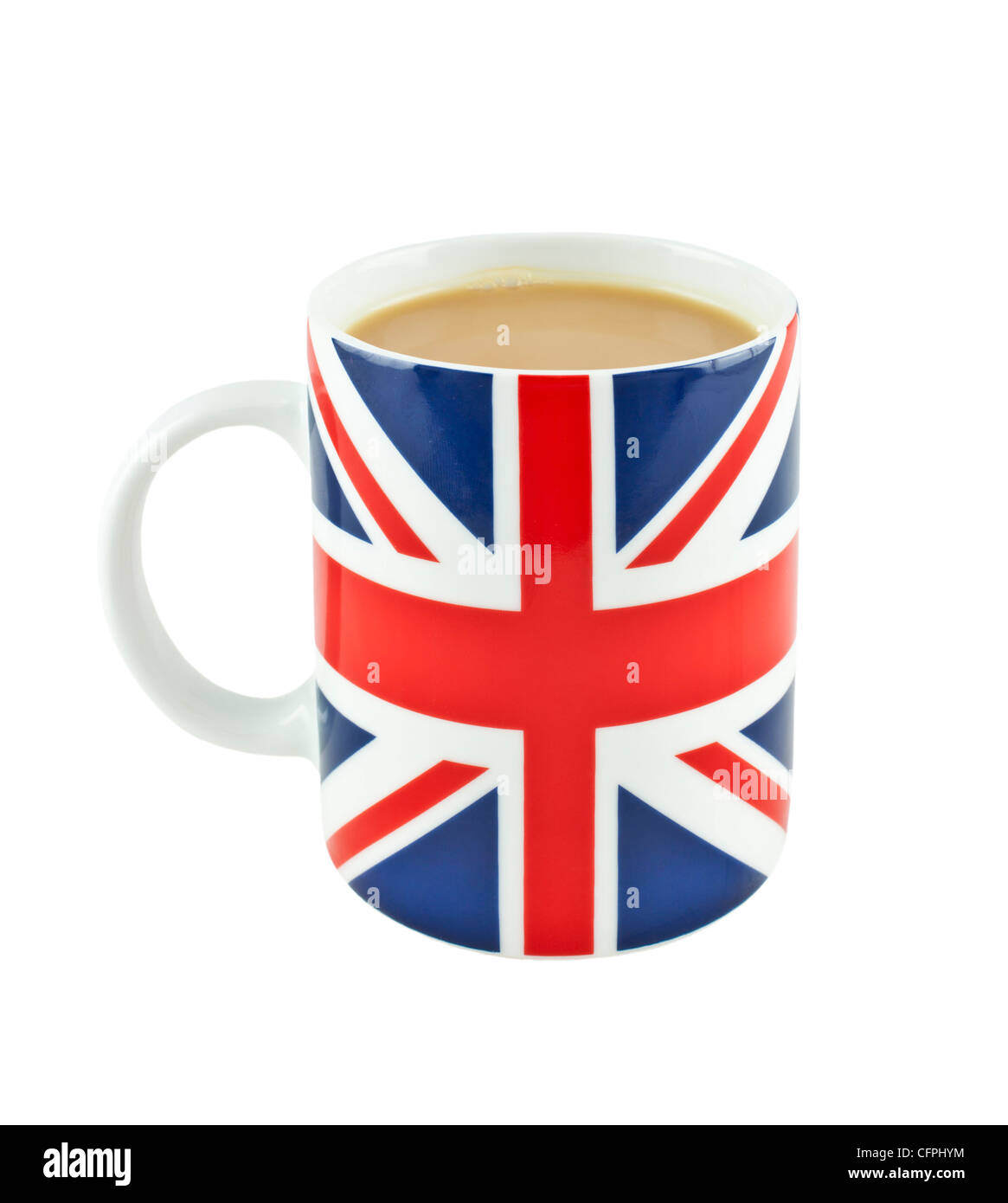 Tea in a  union jack mug Stock Photo