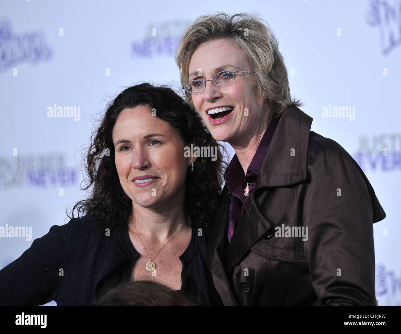 Jane Lynch and Laura Embry Los Angeles Premiere of "Justin Bieber
