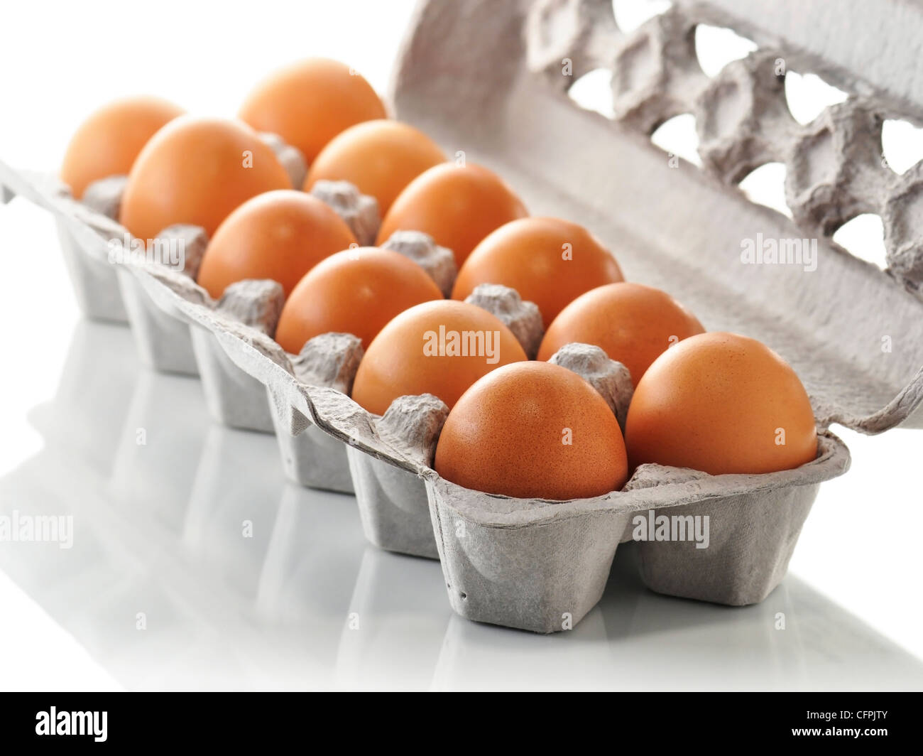 eggs in the box on white background Stock Photo - Alamy