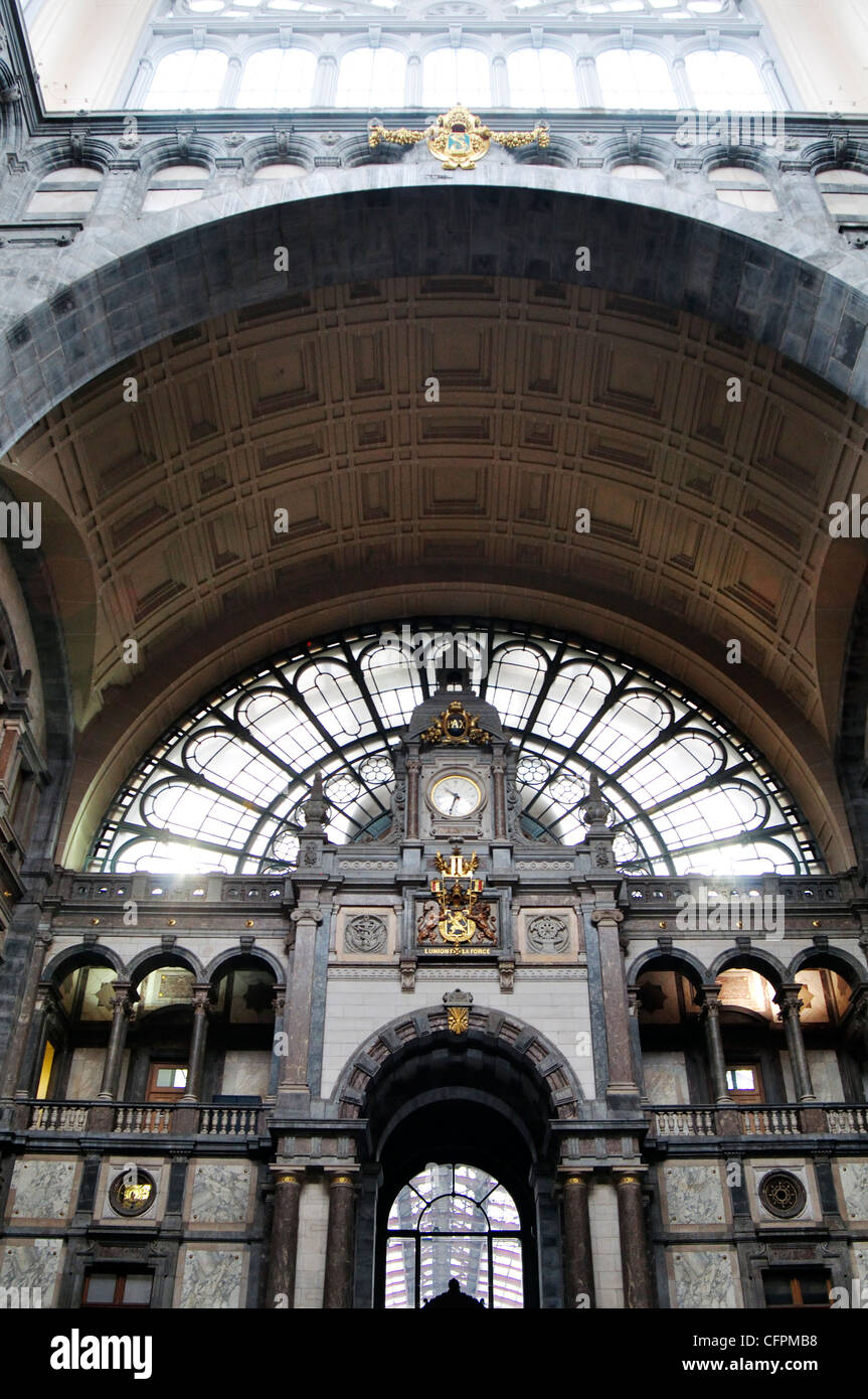 Belgium, Flanders, Antwerp, Central Station,  Antwerpen Central Station Stock Photo