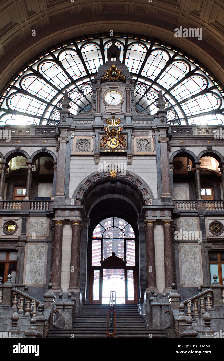 Belgium, Flanders, Antwerp, Central Station,  Antwerpen Central Station Stock Photo