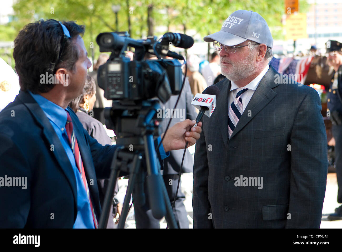 Mayor Jerramiah Healy The 9/11 Memorial service held in Hoboken. Jersey