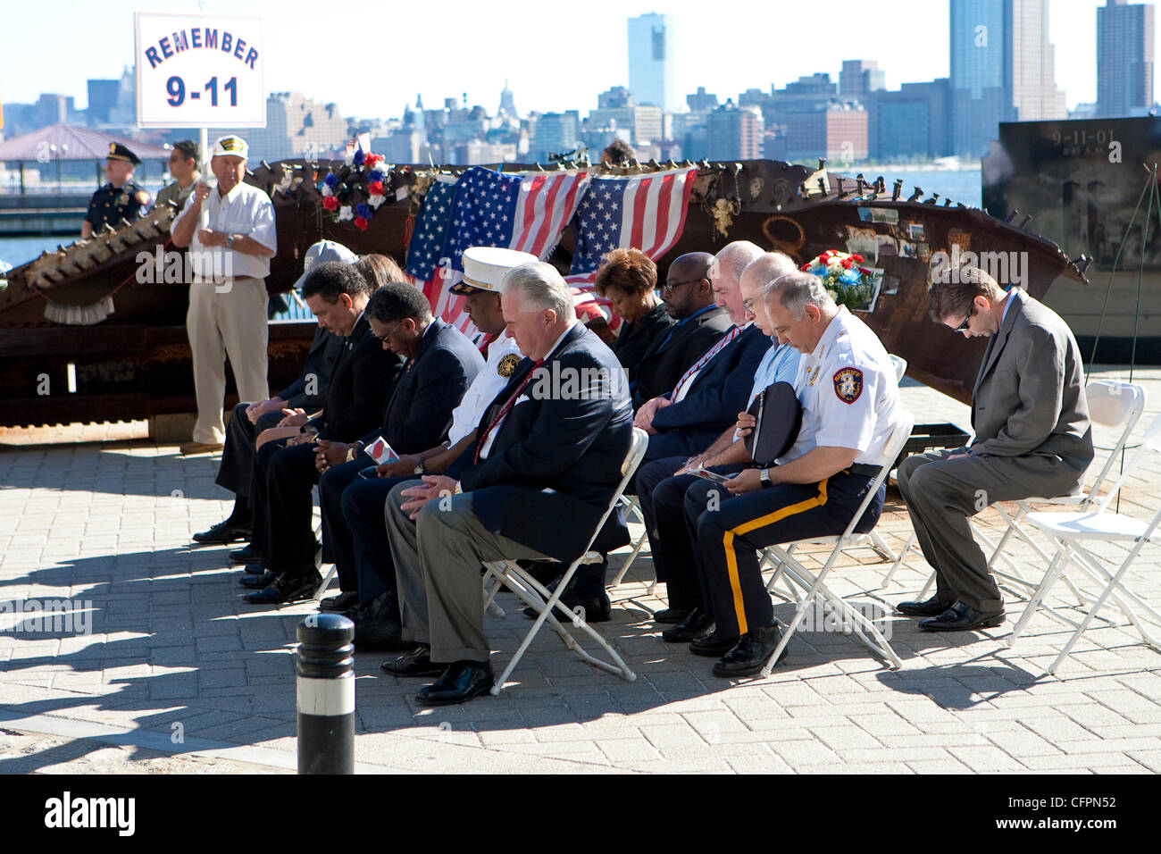 Atmosphere The 9/11 Memorial service held in Hoboken. Jersey City, New ...