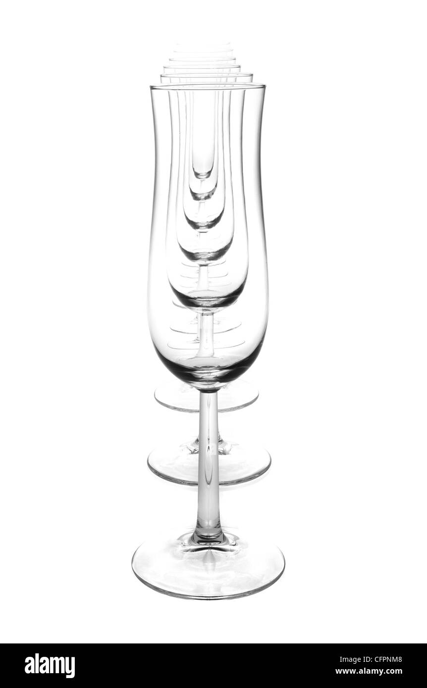 empty champagne glasses, black and white image Stock Photo Alamy