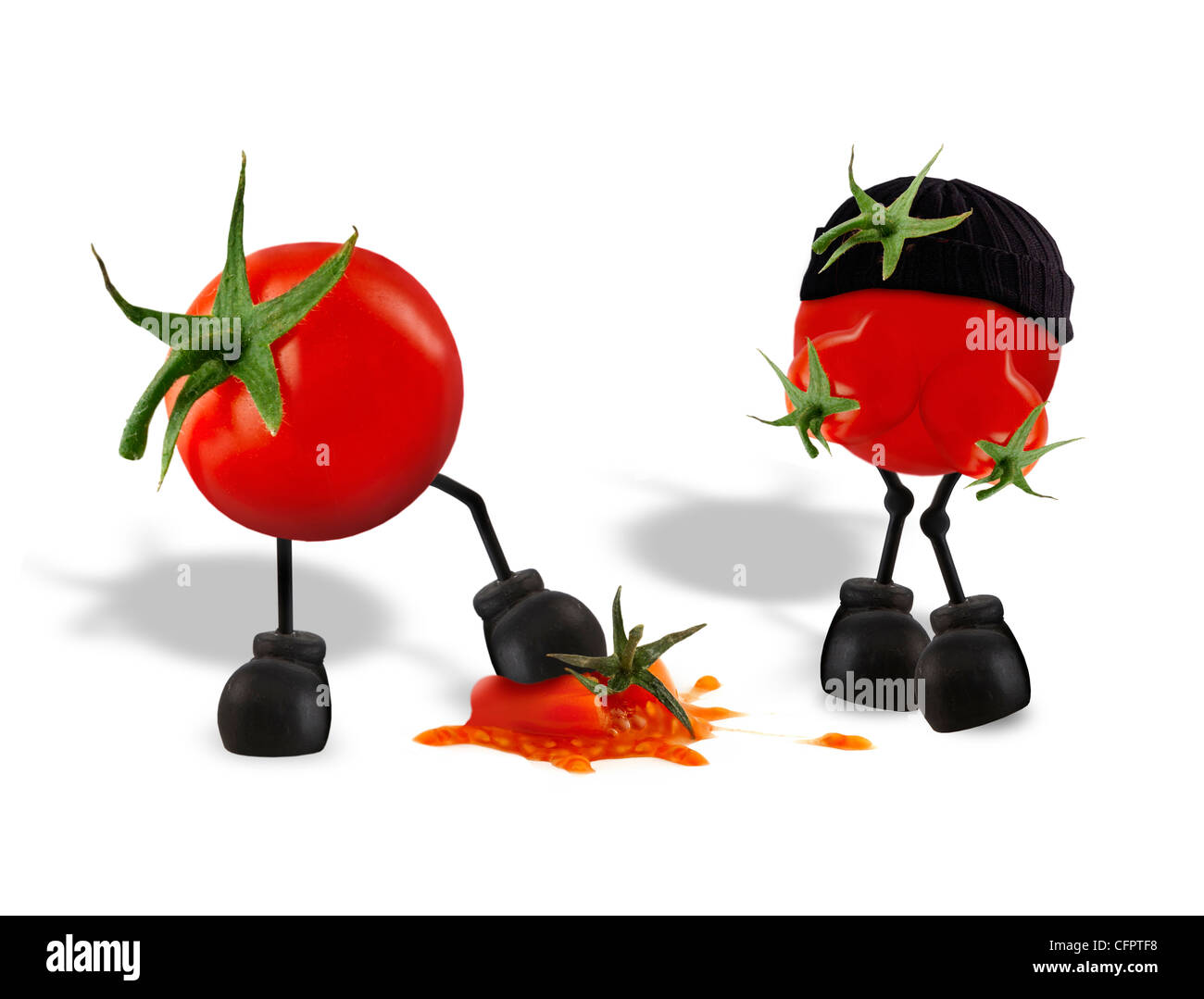 Funny tomatoes illustration Stock Photo