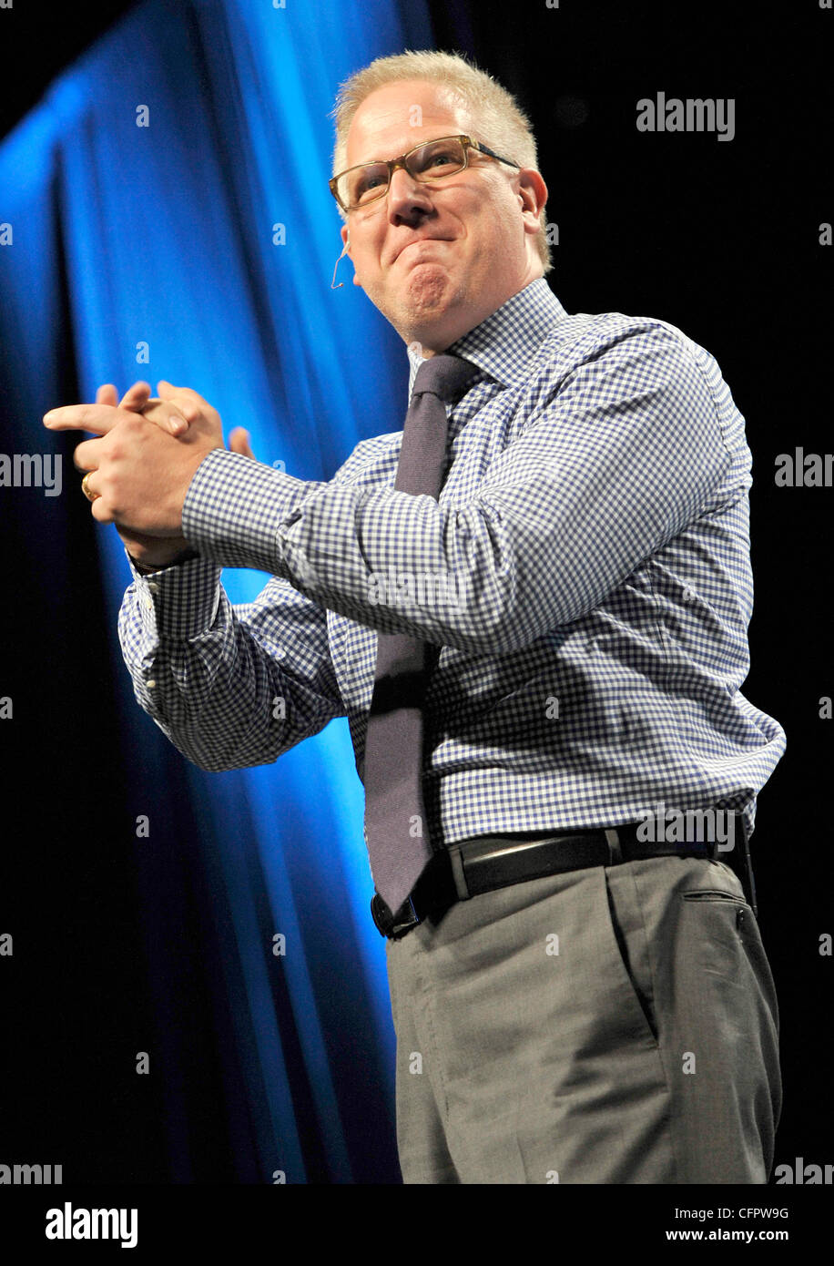 Glenn Beck Political commentator at the Sears Center for RightNation 2010, a unique Midwest political event bringing conservatives, Republicans, libertarians and Tea Party independents together in Obama’s backyard just six weeks before the November electi Stock Photo