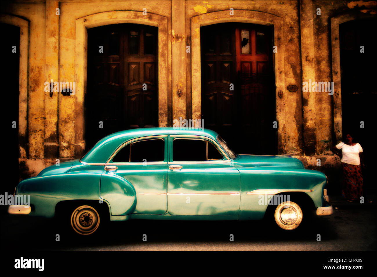 A vintage U.S. automobile on the streets of Havana, Cuba. Stock Photo