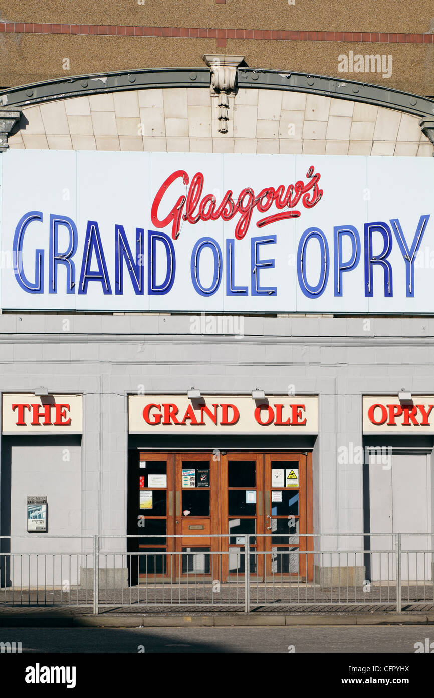 Entrance to the Grand Ole Opry a traditional Country and Western live music venue, Govan Road, Glasgow, Scotland, UK Stock Photo