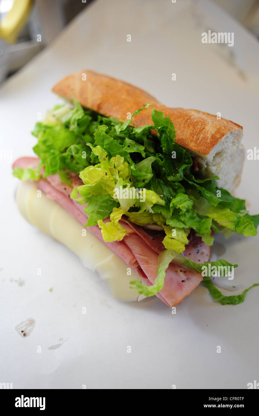 Food sandwich sub hero Italian hoagie deli meats Stock Photo Alamy