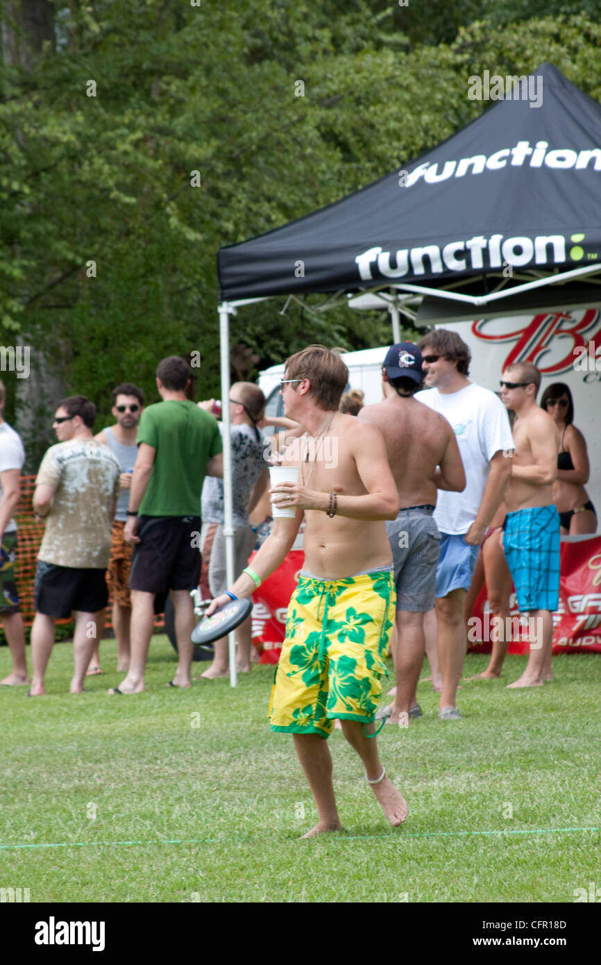 Rock the dock summer lake party Stock Photo - Alamy