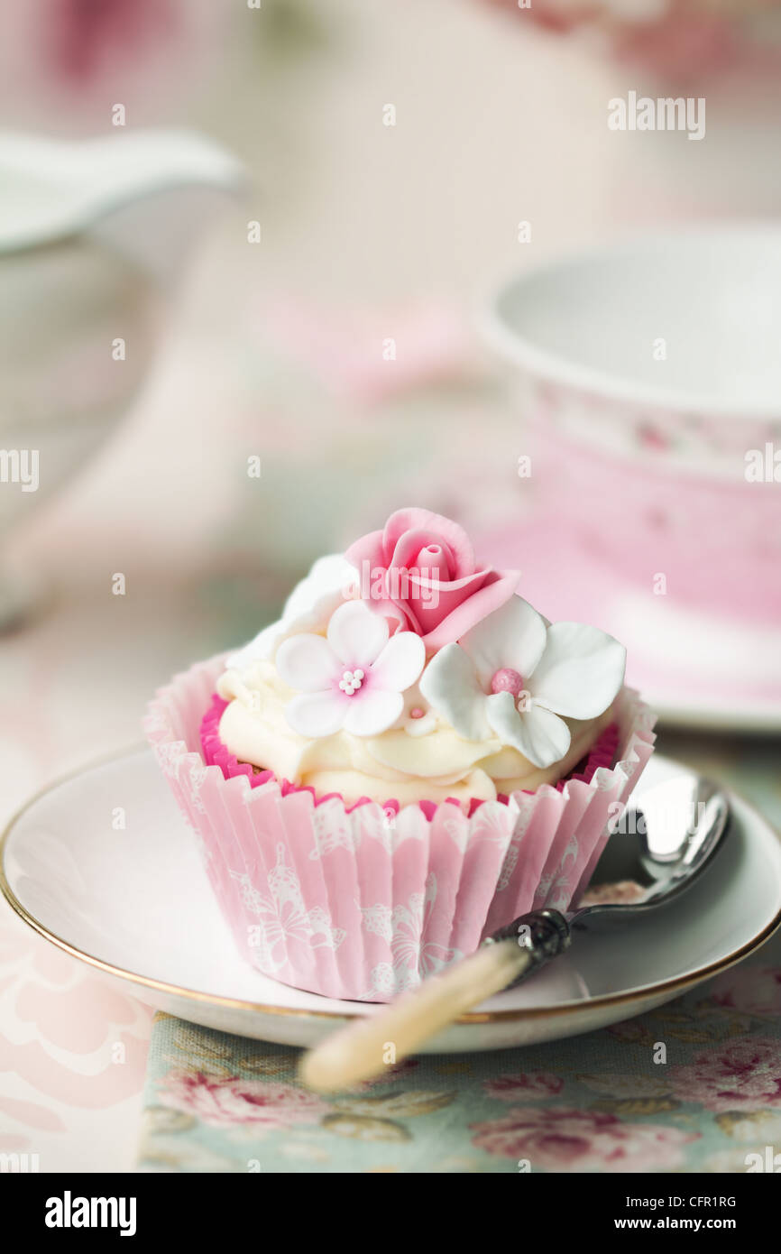 Flower cupcake Stock Photo