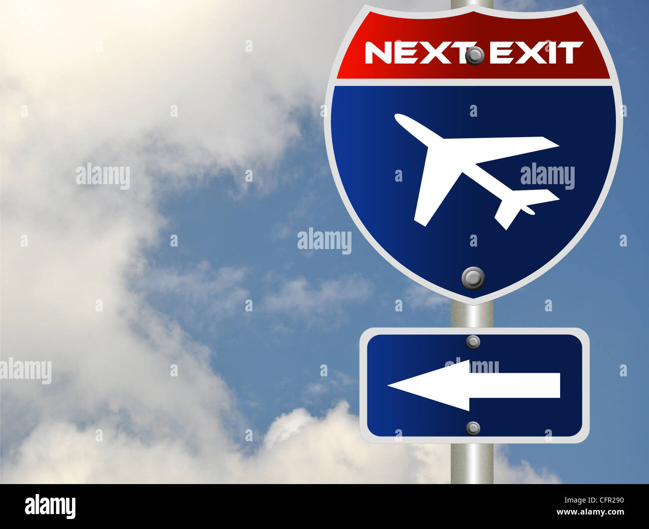 Airport road sign Stock Photo - Alamy