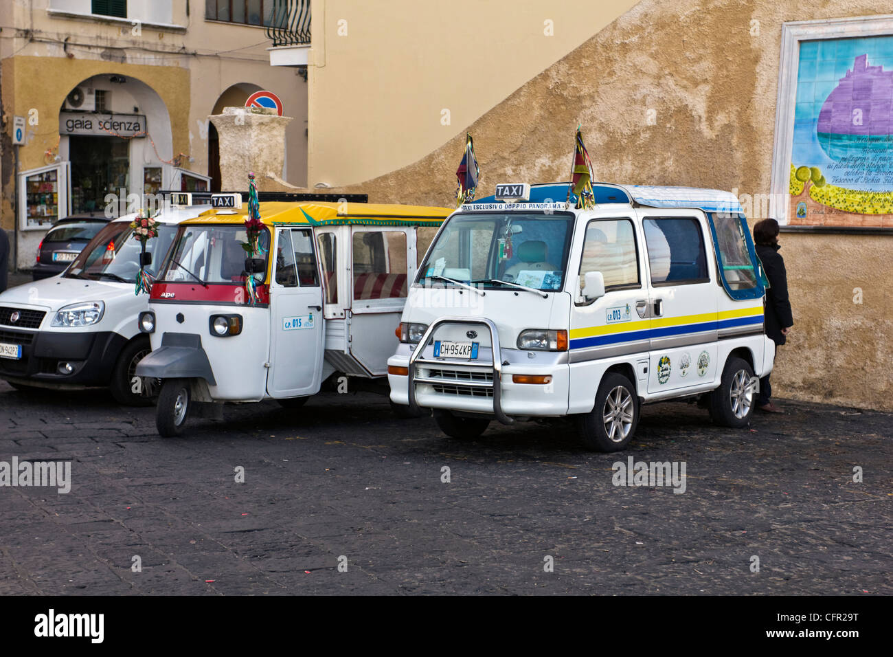 Folk and caratteristic taxi in Ischia Ponte, Ischia island, gulf of