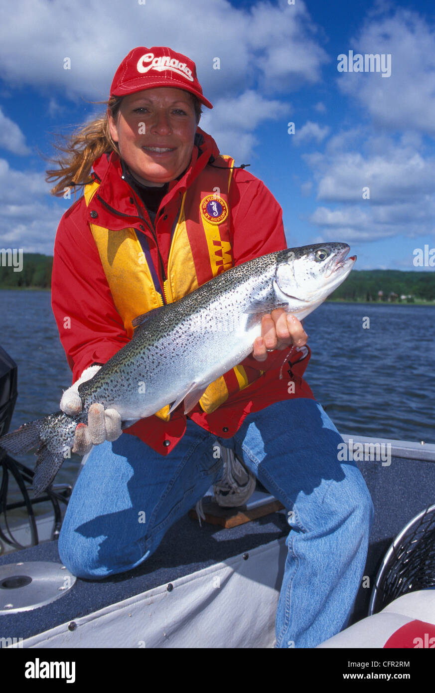 Woman Fly Fishing Alaska Rainbow Trout Stock Photo - Image of green,  boating: 265091250