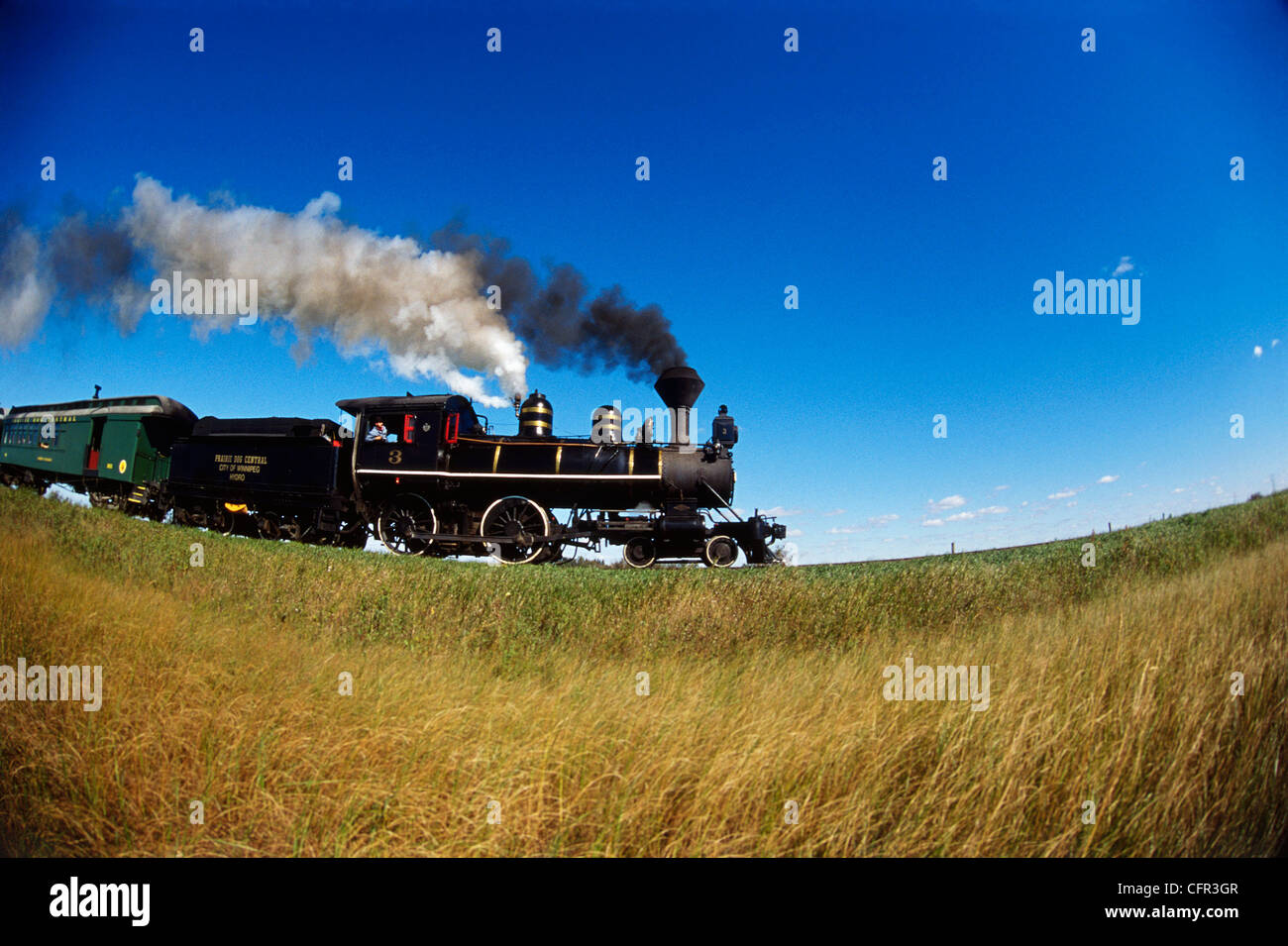 Prairie Dog Central Steam Locomotive, Winnipeg, Manitoba Stock Photo