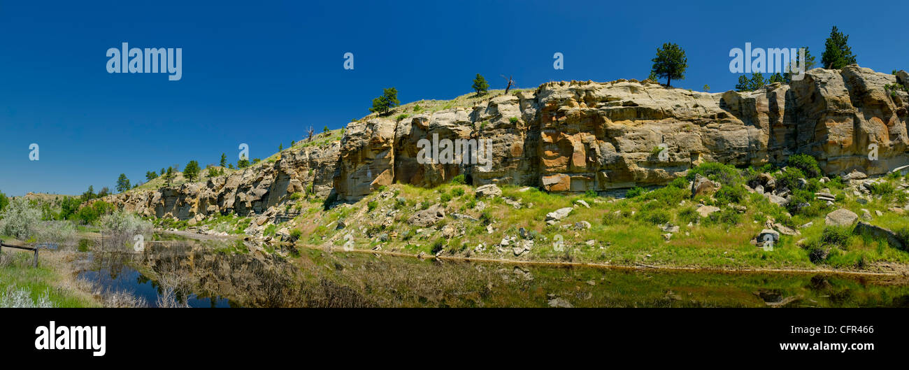 Reflection of the Cliffs in Lavina, Montana Stock Photo Alamy
