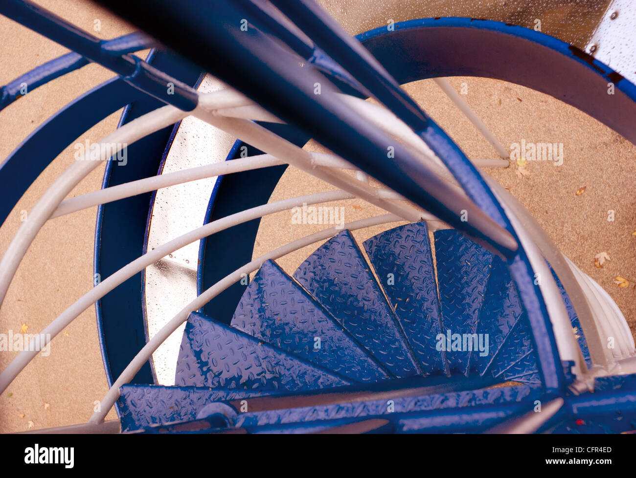 Top View of spiral slide in playground at Elthorne Park, Islington , London, England, UK Stock Photo