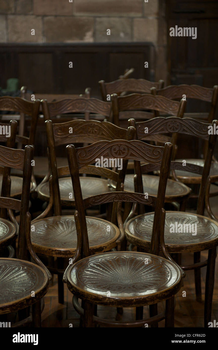 Old church chairs Stock Photo - Alamy