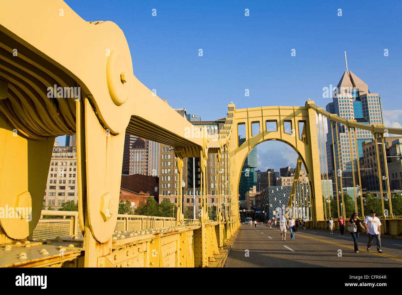 Roberto Clemente Bridge, Pittsburgh, Pennsylvania, United States of America, North America Stock Photo