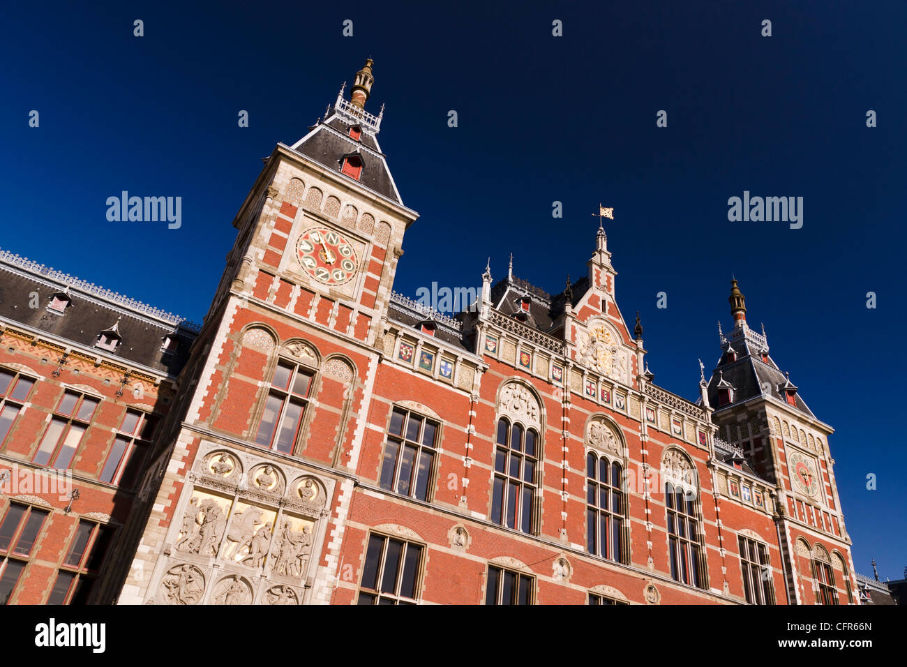 Amsterdam Centraal Station, central train station in Amsterdam, Netherlands. Stock Photo